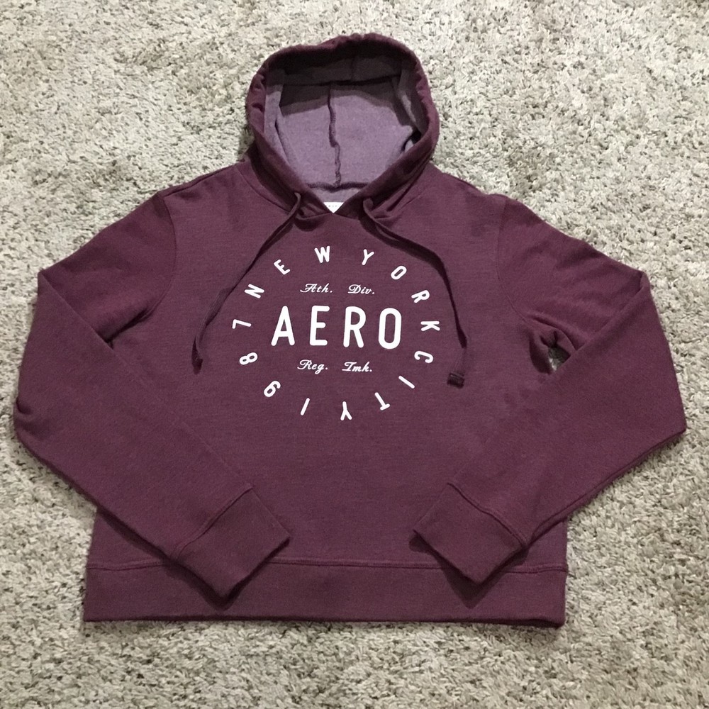 Aeropostale Women's Hoodie Medium Maroon Super Soft Inside Pullover